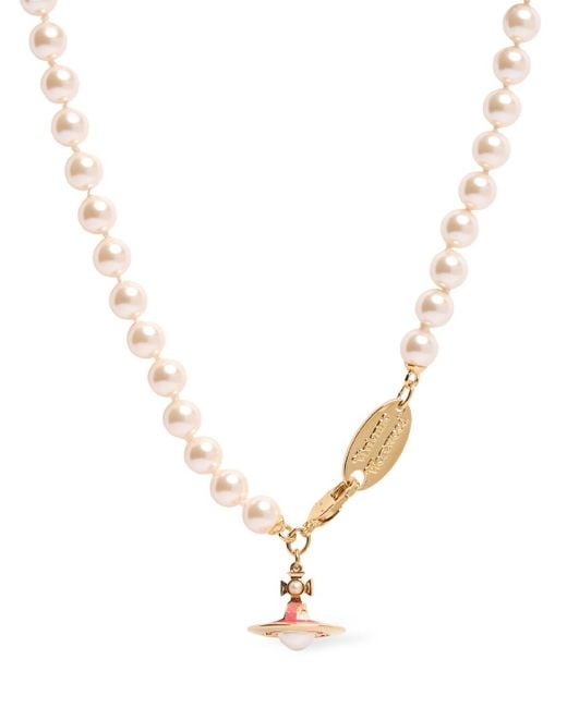 Collar simonetta con perlas sintéticas Vivienne Westwood de color Metallic
