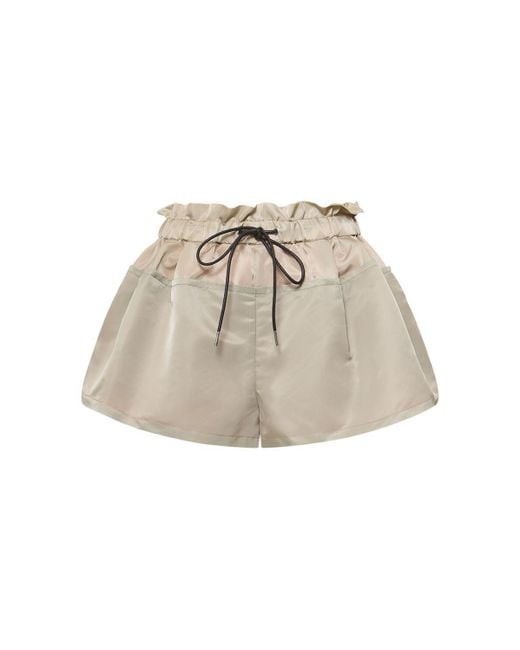 Shorts in twill di nylon di Sacai in Natural