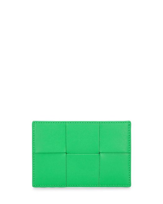 Bottega Veneta Green Cassette Leather Credit Card Case for men