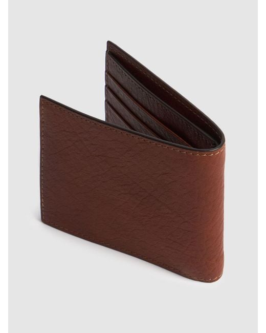 Portafoglio in pelle con logo di Brunello Cucinelli in Brown da Uomo