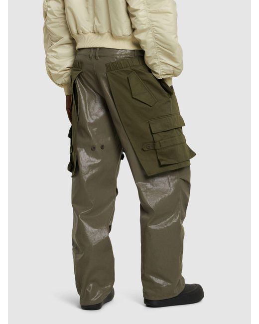 ANDERSSON BELL Green Raptor Layered Cotton Cargo Pants for men