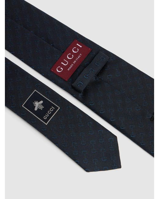 Cravatta 7cm gubit in seta di Gucci in Blue da Uomo