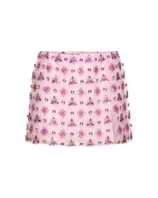 Des Phemmes Pink Minirock Aus Verziertem Organza