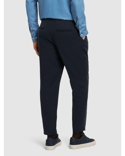Pantalones de lyocell y lino Boss de hombre de color Blue