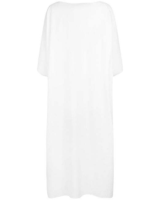 The Row White Isora Cotton & Silk Midi Dress