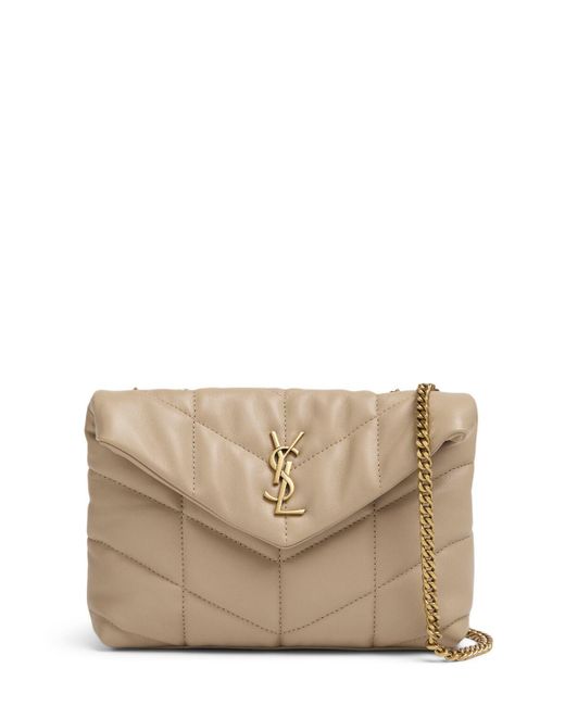 Saint Laurent Natural Puffer Toy Quilted Leather Shoulder Bag
