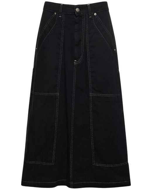MM6 by Maison Martin Margiela Black Long Denim Skirt