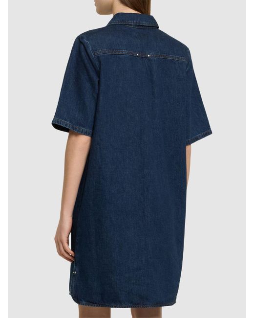 Vestido corto de denim con algodón A.P.C. de color Blue