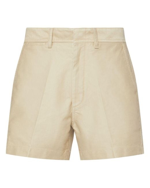 Tom Ford Natural Brushed Cotton Satin Shorts for men