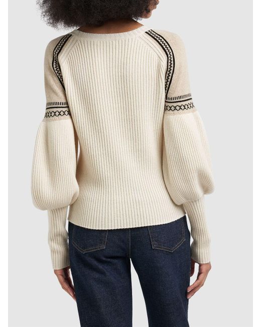 Max Mara Natural Cosetta Wool & Cashmere Flared Sweater