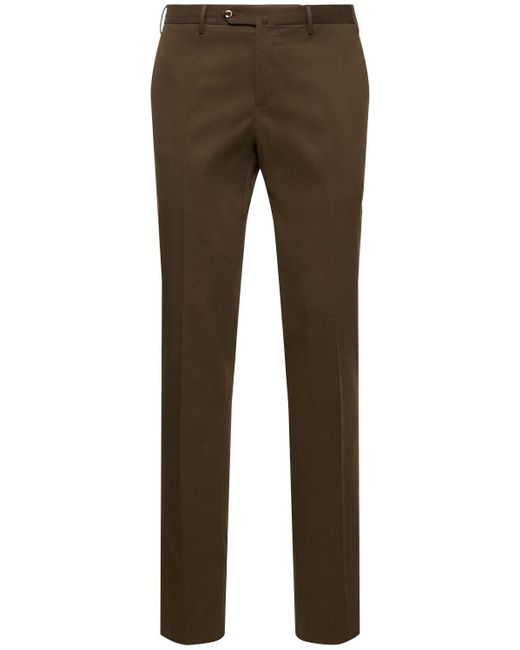 Pantaloni dritti in misto cotone di PT Torino in Brown da Uomo