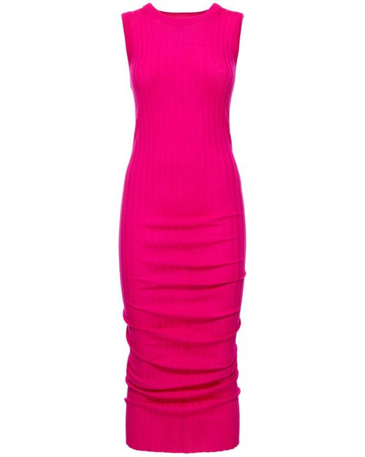 Marc Jacobs Pink Twist Fine Ribbed Wool Dress