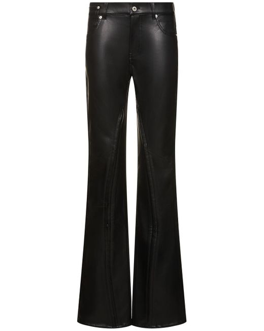 Y. Project Black Faux Leather Flared Pants W/ Hooks