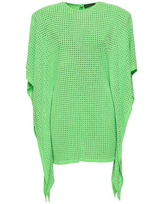 David Koma Green Crystal Embellished Kaftan Mini Dress