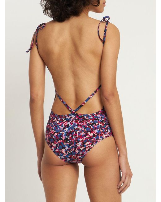 Isabel Marant Red Swan Printed One Piece Swimsuit