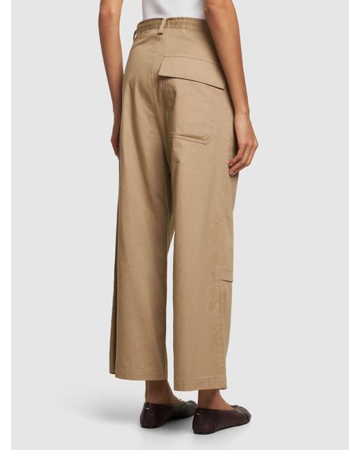 Pantalon droit en sergé de coton avec poche Yohji Yamamoto en coloris Natural