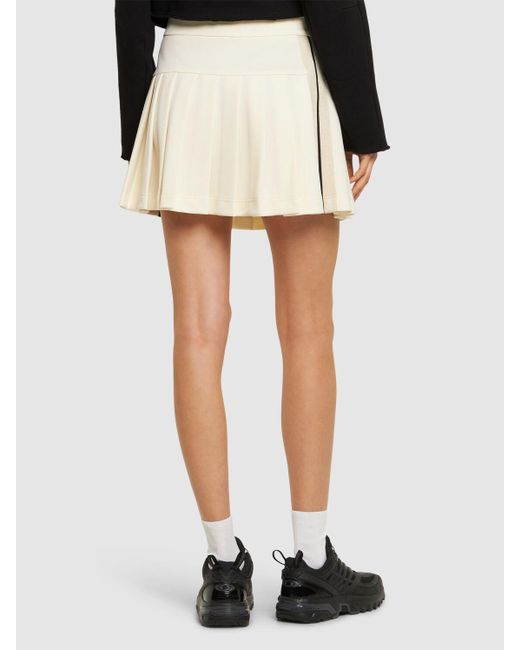 Palm Angels Natural Pleated Nylon Track Skirt