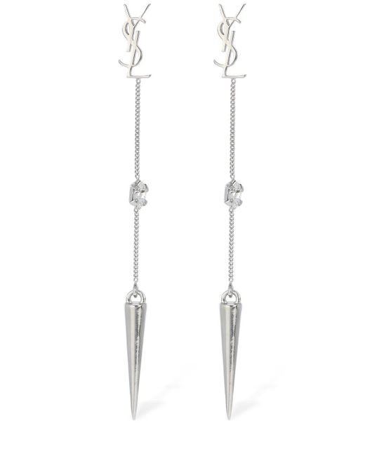 Saint Laurent Ysl Spike Earrings Lyst
