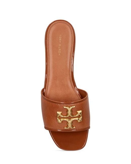 Tory Burch Brown 10mm Eleanor Leather Slide Sandals