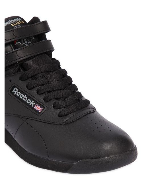reebok black leather sneakers