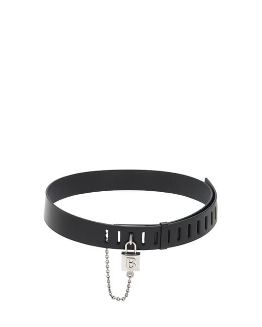 Balenciaga Black 50mm Leather Lock Belt for men