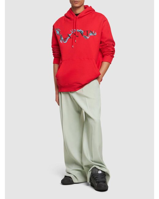 Camiseta oversize de algodón Lanvin de hombre de color Red