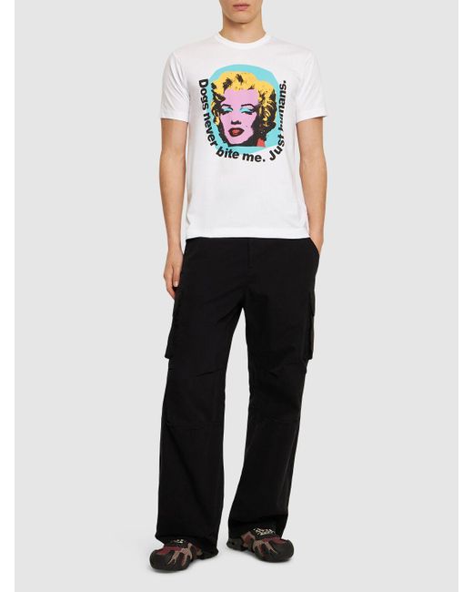Comme des Garçons White Andy Warhol Printed Cotton T- Shirt for men