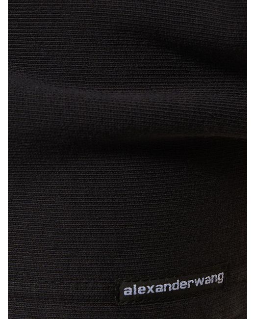 Jupe courte en coton avec bande élastique Alexander Wang en coloris Black