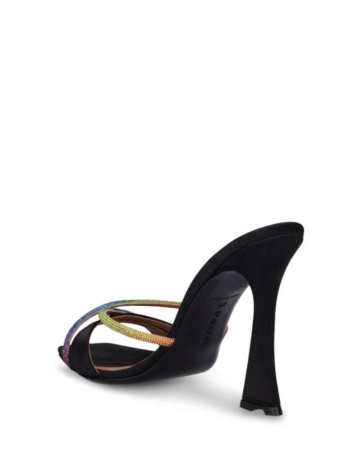 D'Accori Multicolor 100mm Lust Satin & Crystals Sandals