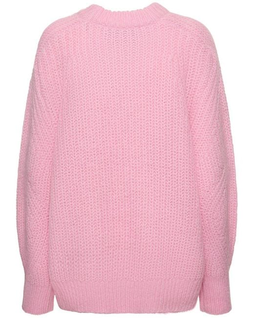 Sweat en maille de laine mélangée à capuche ROTATE BIRGER CHRISTENSEN en coloris Pink