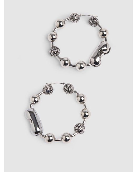 Marc Jacobs Natural Monogram Ball Chain Hoop Earrings