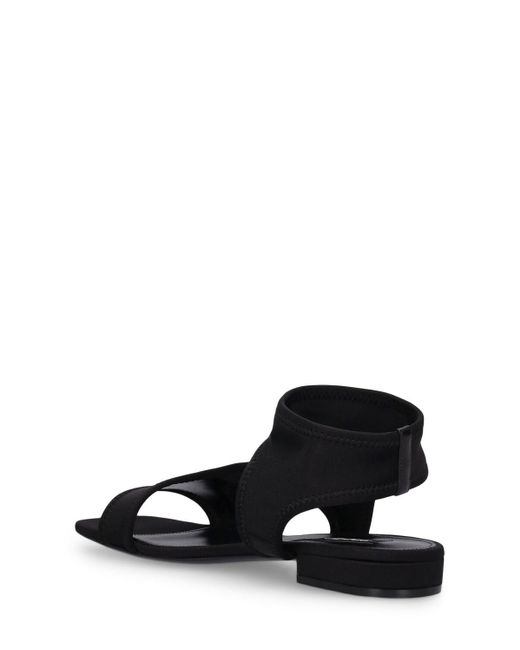 Sergio Rossi Black 15Mm Nylon Stretch Flat Sandals