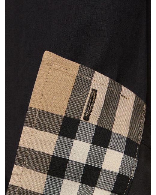 Camicia slim fit sherfield in cotone di Burberry in Black da Uomo