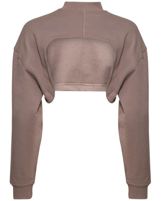 Sweat-shirt court à dos nu sportswear Adidas By Stella McCartney en coloris Brown