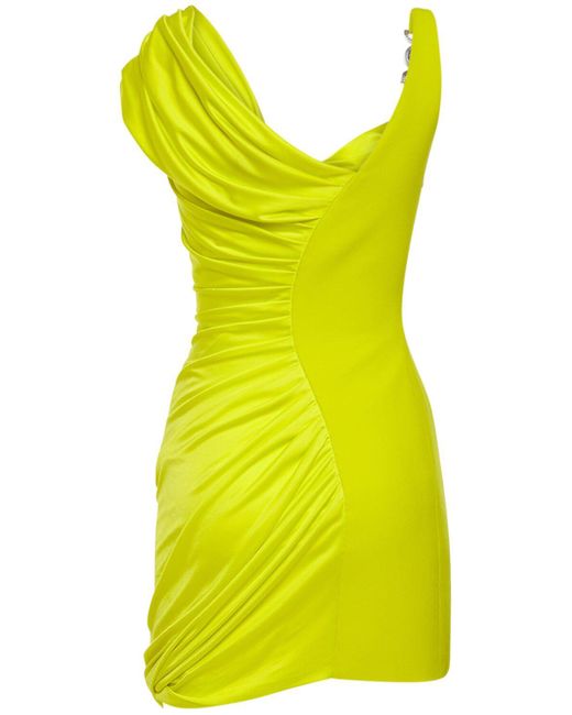 Versace ドレープジャージーミニドレス Yellow