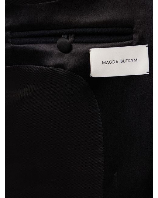 Abrigo largo de sarga de lana Magda Butrym de color Black