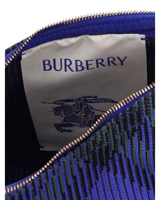 Burberry Blue Mini Ledertasche "check Duffle"