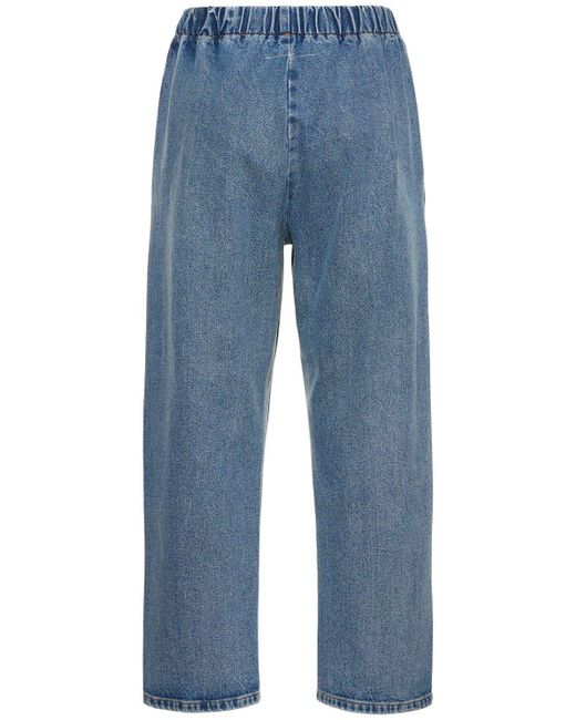 MM6 by Maison Martin Margiela Blue Elastic Waistband Cotton Denim Jeans