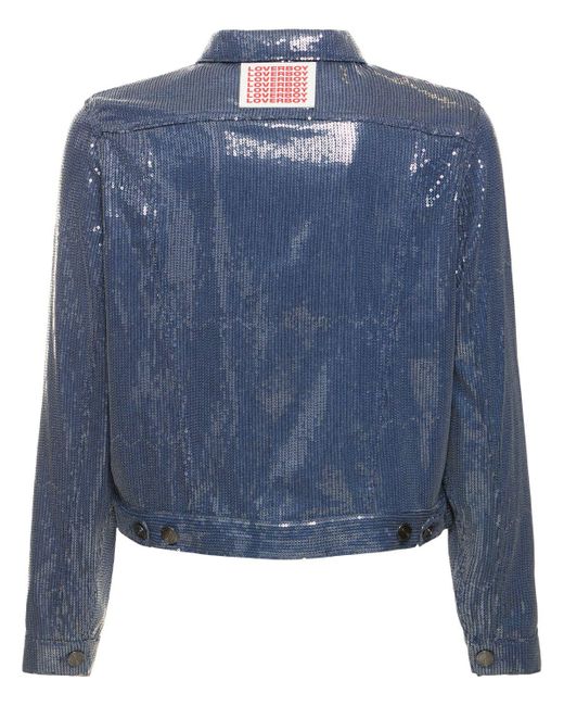 Charles Jeffrey Blue Art Cotton & Viscose Denim Jacket for men