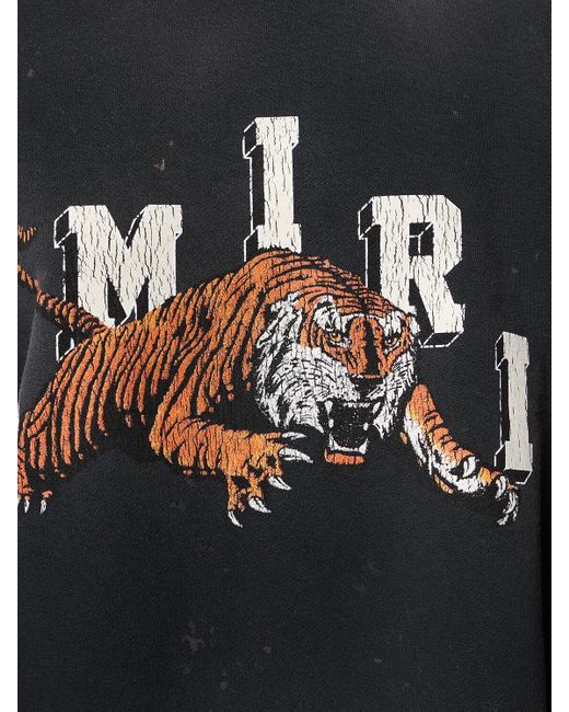 Amiri Gray Jersey-sweatshirt Mit Tiger-logo
