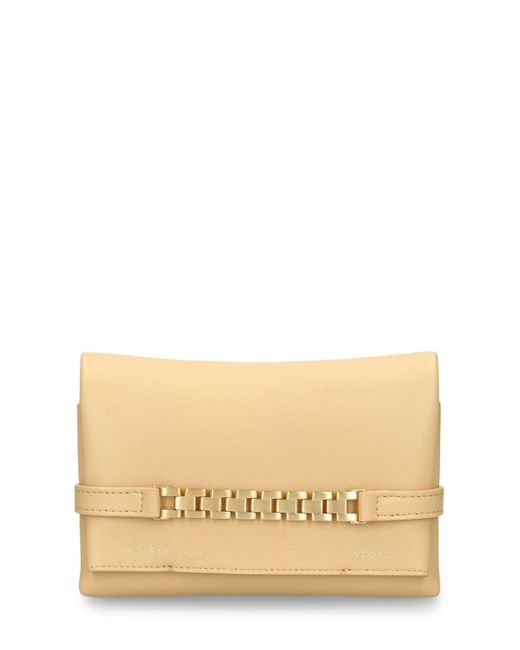 Victoria Beckham Natural Mini Chain Leather Pouch W/strap