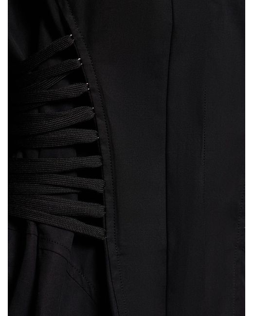 Vestito in popeline di cotone di Mugler in Black