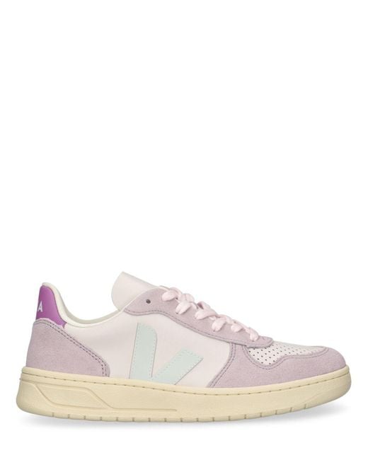 Veja V-10 レザースニーカー Pink