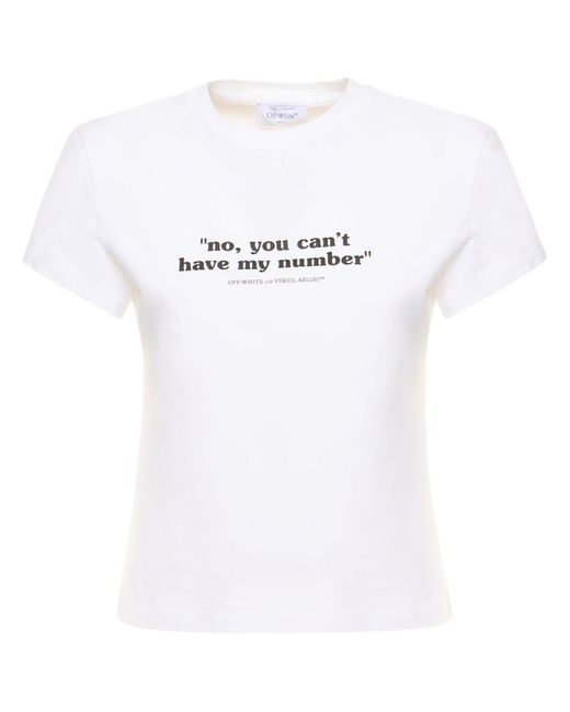 Off-White c/o Virgil Abloh White Quote Number Cotton T-Shirt
