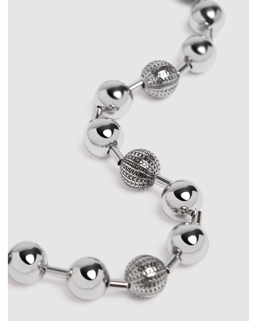 Marc Jacobs Metallic Monogram Ball Chain Collar Necklace