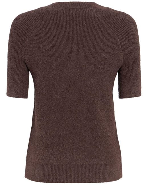 Totême  Brown Damen T-Shirt Aus Bio-Baumwolljersey