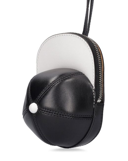 J.W. Anderson Black Small Leather Baseball Cap Bag for men
