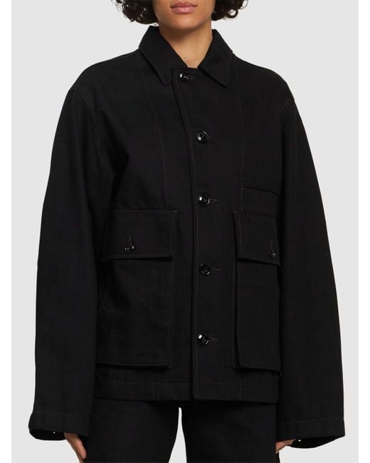 Lemaire Black Boxy Fit Cotton Jacket
