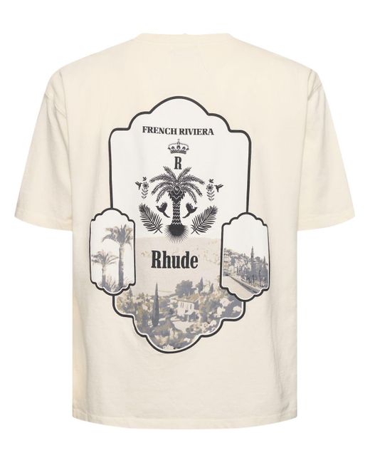 T-shirt azur mirror di Rhude in Natural da Uomo