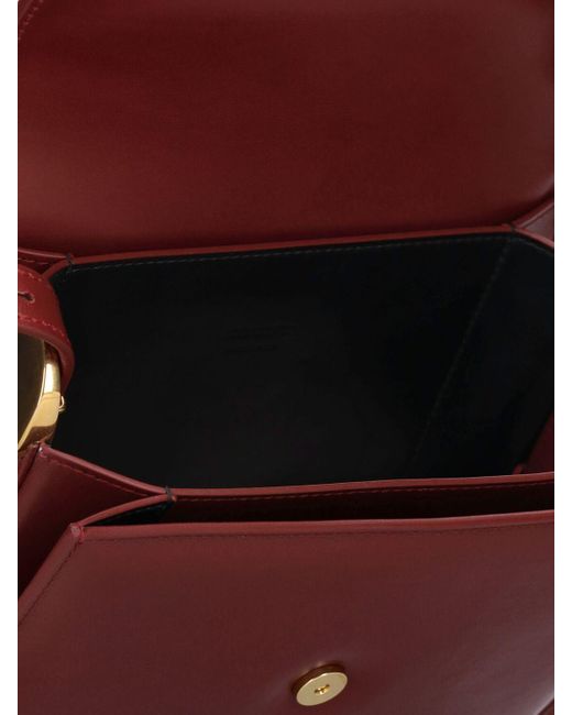 Jil Sander Red Medium Coin Leather Crossbody Bag